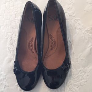 Black patent leather shoes